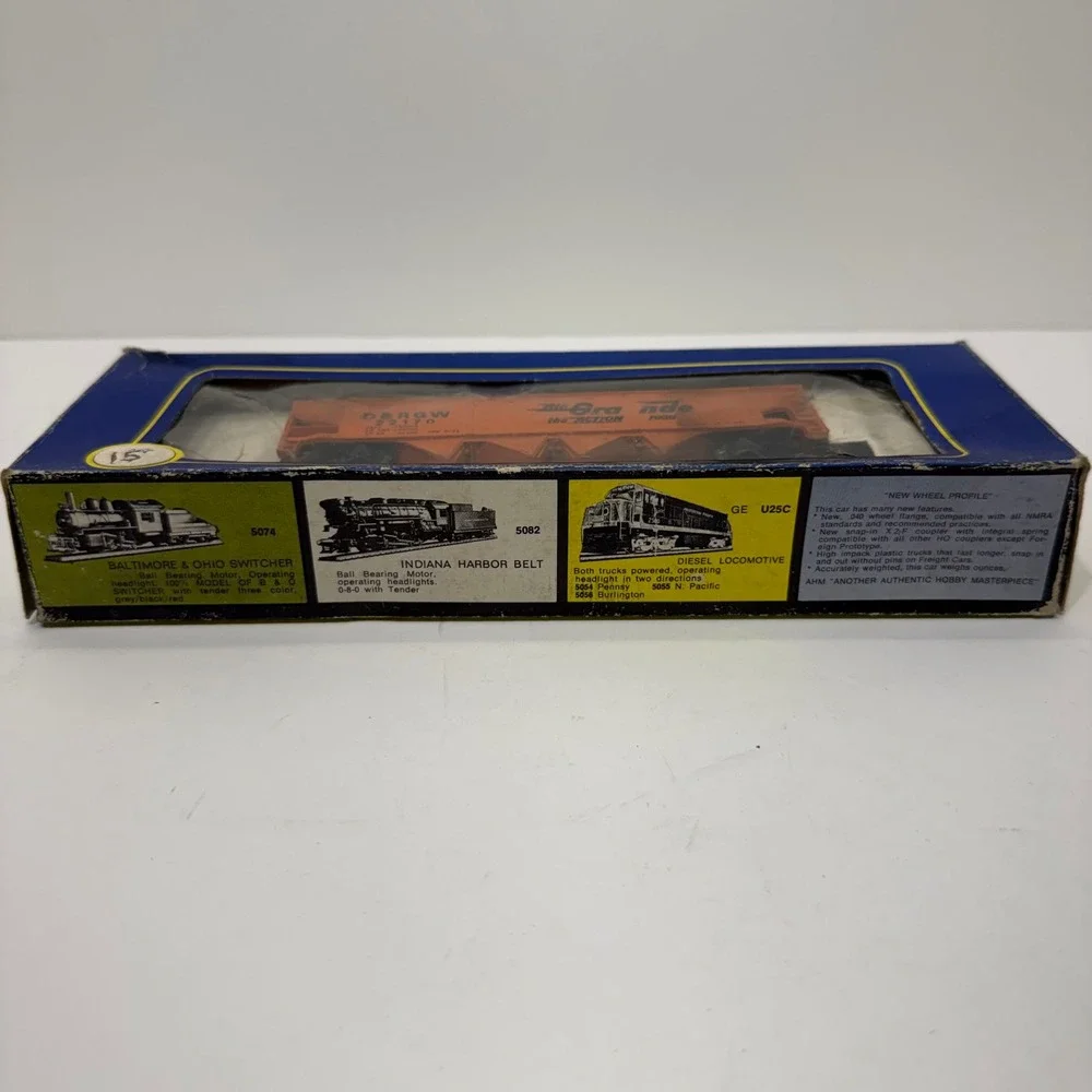 AHM HO Scale Rio Grande D&RGW 22170 Quad Hopper Train Car Orange Vintage Box